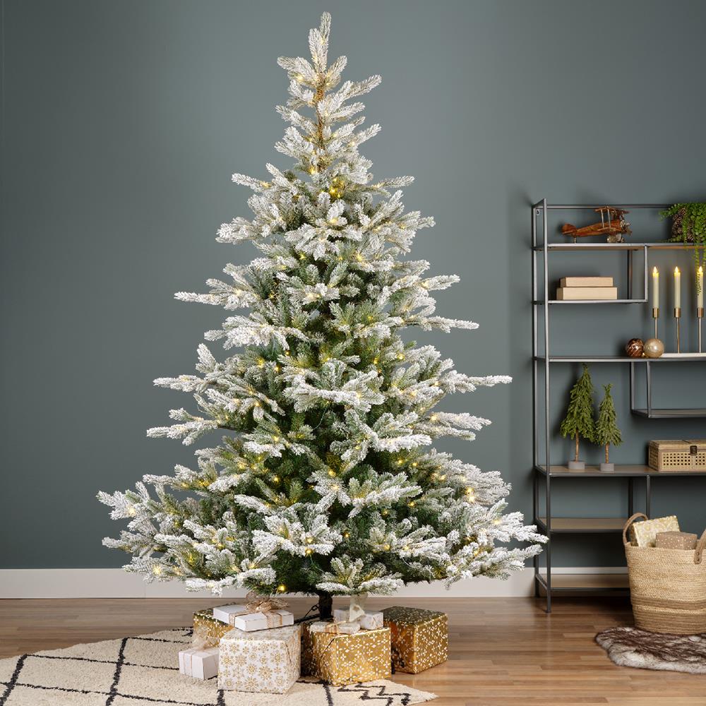 Grandis Fir Snowy Micro Led Tree 7Ft Artificial Christmas Trees