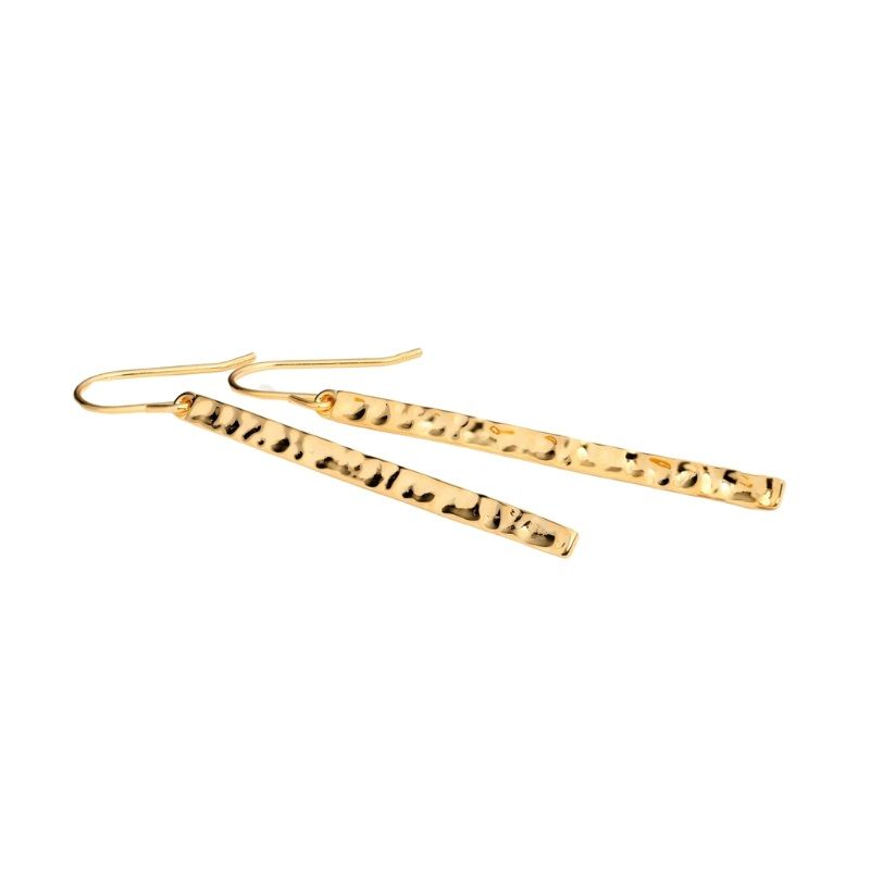 Juvi Designs Hammered Bar Gold Earrings