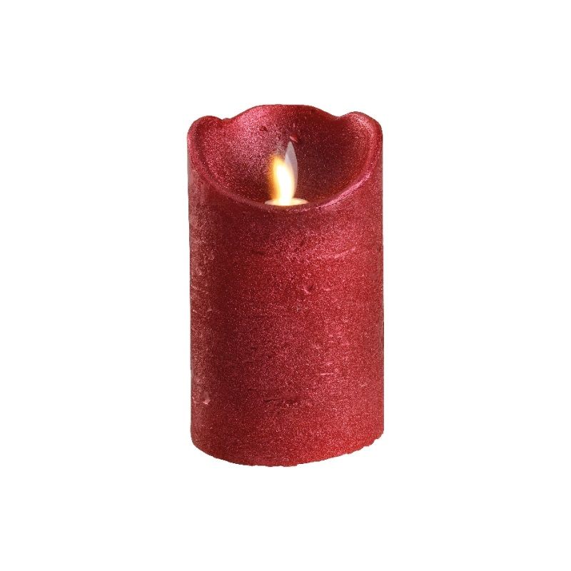LED Wax Waving Candle 12.5cm - Red