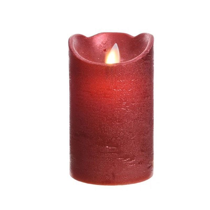 LED Wax Waving Candle - Red 12.5cm