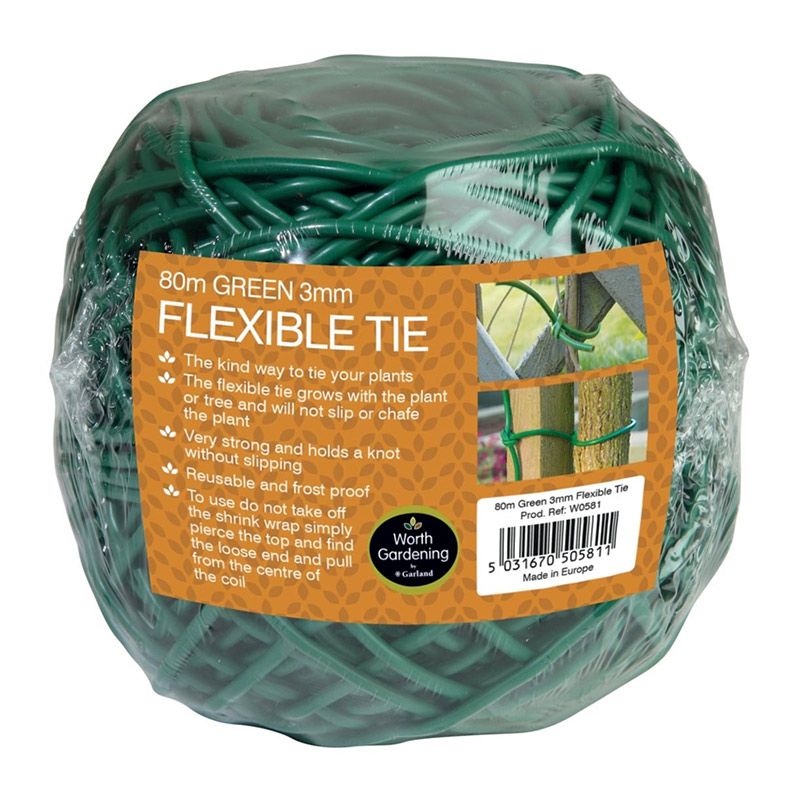80m Flexible Tie Green 3mm