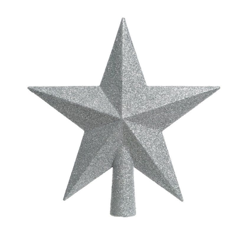 Silver Star Tree Topper 19cm