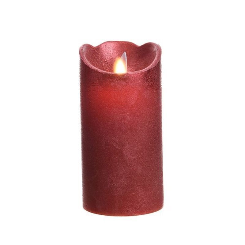 LED Wax Waving Candle - Red 15cm