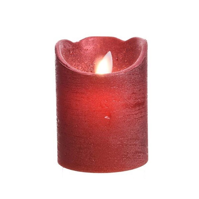 LED Wax Waving Candle - Red 10cm