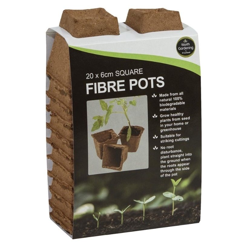 Garland Square Fibre Pots 6cm (20 Pots)