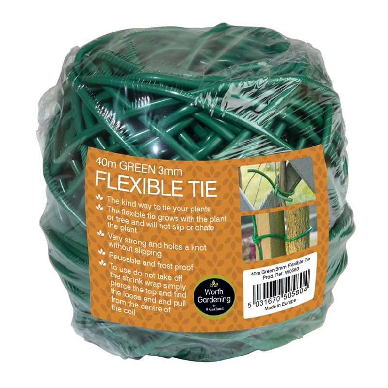 40m Flexible Tie Green 3mm