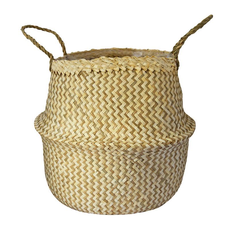 Seagrass Chevron White Lined Basket 25cm