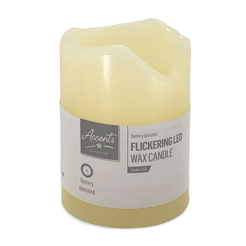 Battery-Operated LED Flicker Candle 7cm - Pearl