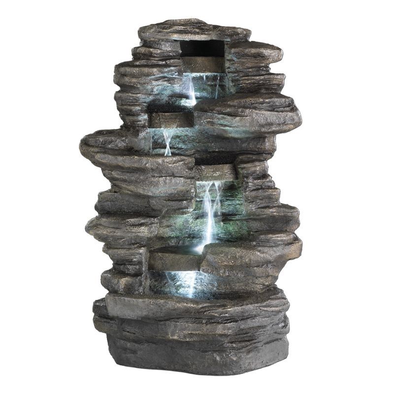 LED 6-Tier Rock Waterfall Fountain