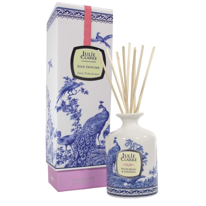 Julie Clarke White Roses & Gardenia Peacock Fragrance Diffuser 150ml