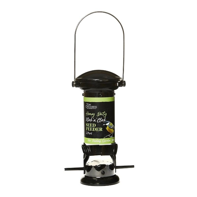 Tom Chambers Heavy Duty Flick 'n' Click Seed Feeder - 2 Port