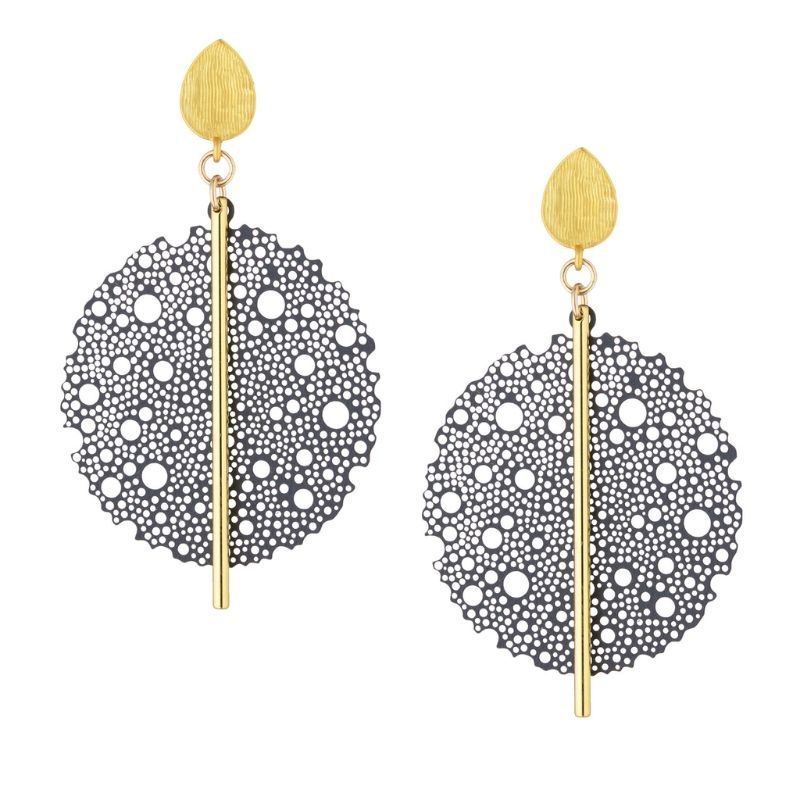 Scribble & Stone Laser Cut Bloom Drop Earrings