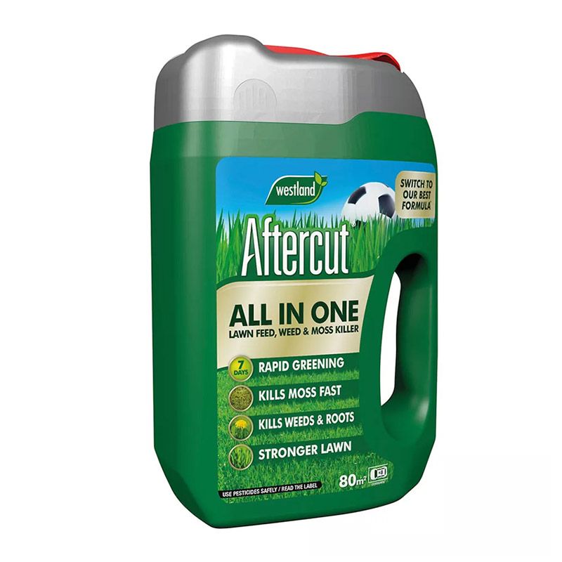 Aftercut All In One Lawn Feed, Weed and Moss Killer Even-Flo Spreader 80m²