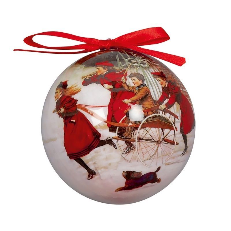 Victorian Children Decoupage Bauble 7.5cm