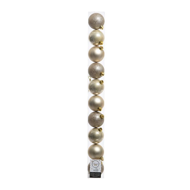 10 Shatterproof Baubles 6cm - Pearl