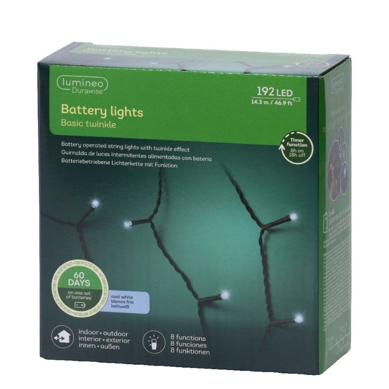 LED Durawise Twinkle Lights 192L - Cool White