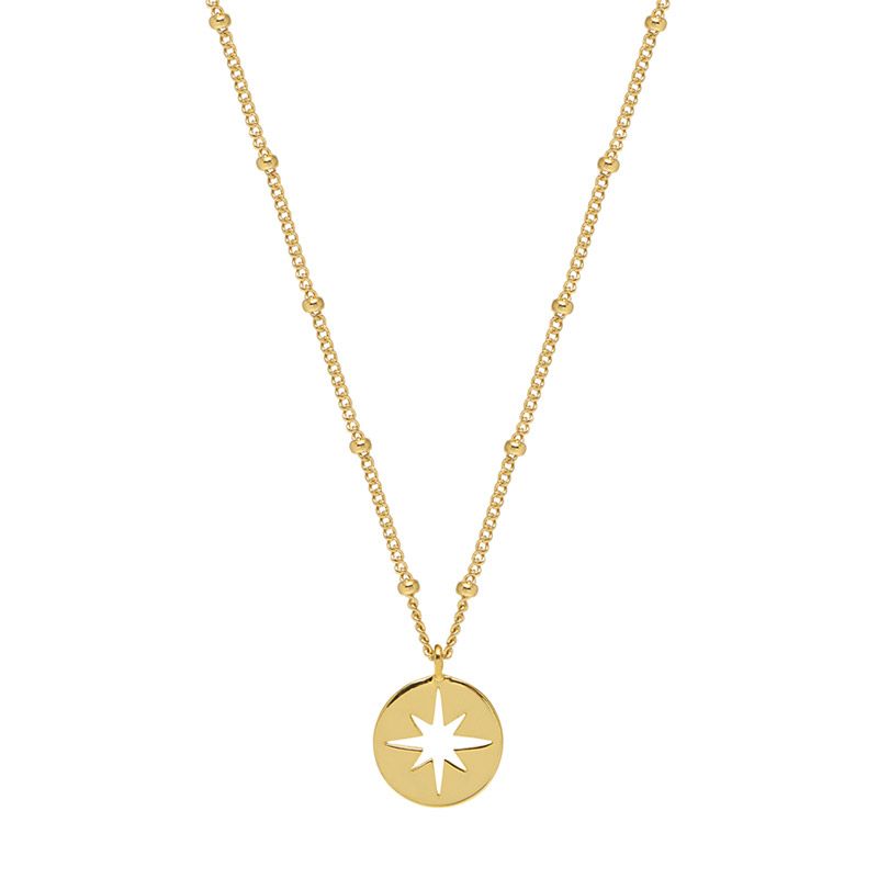 Estella Bartlett Starburst Disc Necklace - Gold Plated