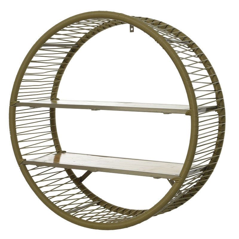 Circular Wicker Wallshelf - Taupe