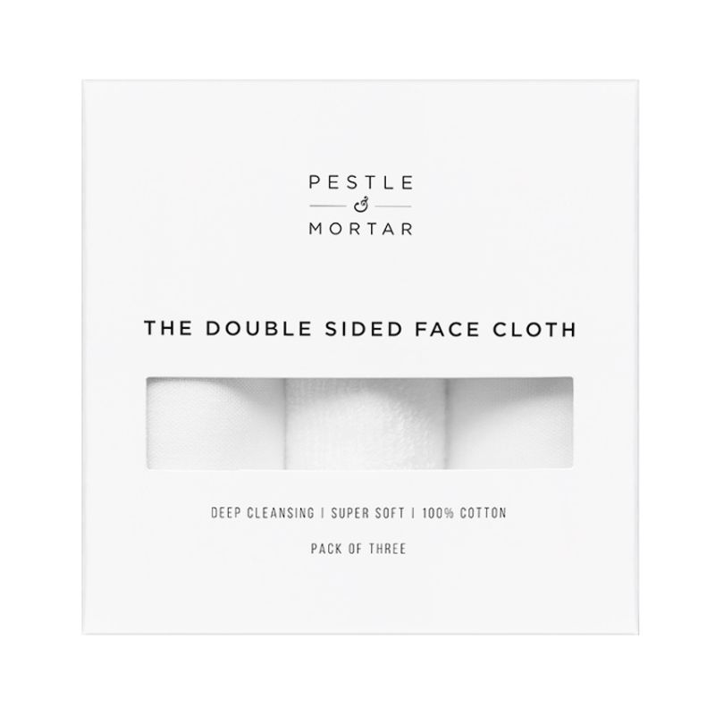 Pestle & Mortar Double Sided Face Cloths - Pack of 3