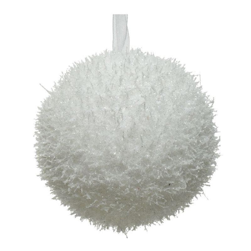 Foam Bauble 8cm - Ice White