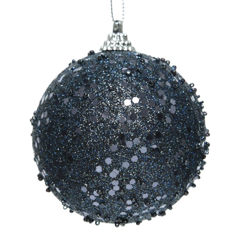 Foam Bauble with Hanger 8cm - Night Blue