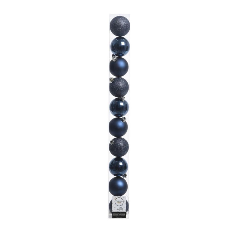 10 Shatterproof Baubles 6cm - Night Blue
