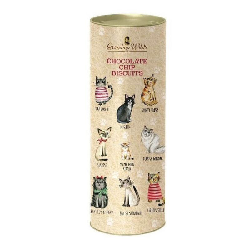 Grandma Wild's Cats in Jumpers Tube with Chocolate Chip Biscuits 200g