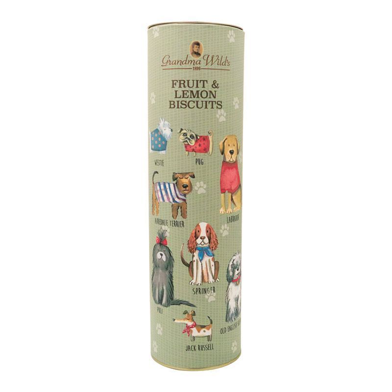 Grandma Wild's Dogs in Jumpers Tube with Fruit & Lemon Biscuits 200g