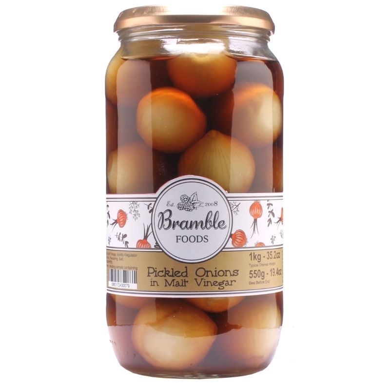 Bramble Foods Pickled Onions in Malt Vinegar 1kg