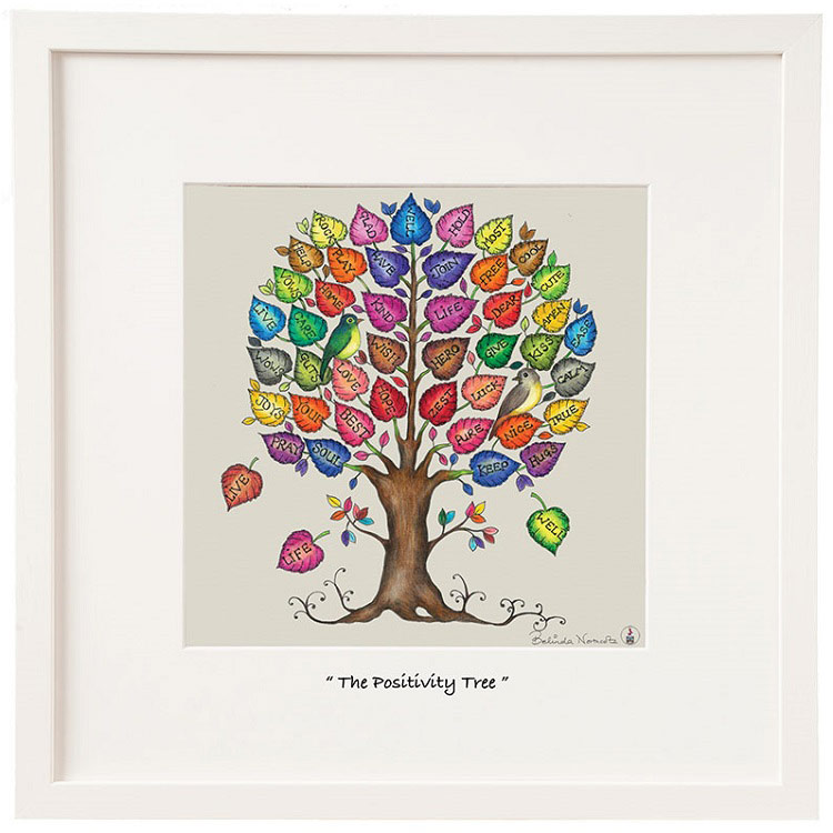 Belinda Northcote Framed Print 'The Positivity Tree' 54x54cm
