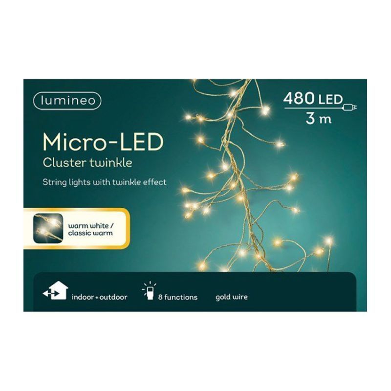 Micro-LED Cluster Twinkle Lights - Warm White/Classic Warm 480L