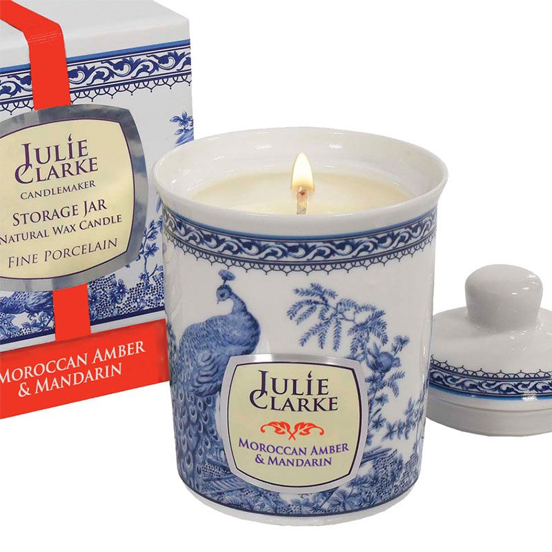 Julie Clarke Moroccan Amber & Mandarin Peacock Jar Candle 150g