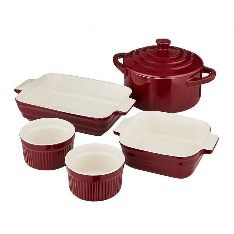 Barbary & Oak 5-Piece Ovenware Gift Set - Red