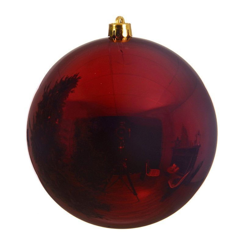 Shiny Shatterproof Bauble 14cm - Oxblood