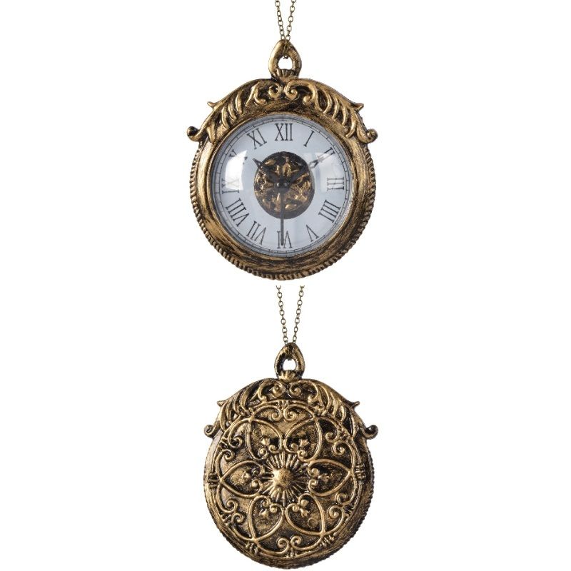 Clock Hanging Decoration 13cm - Brass