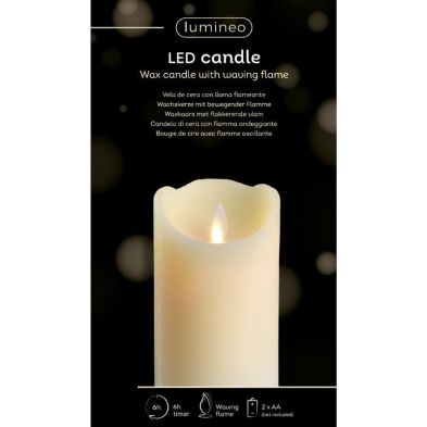 LED Wax Waving Candle 12.5cm - Cream