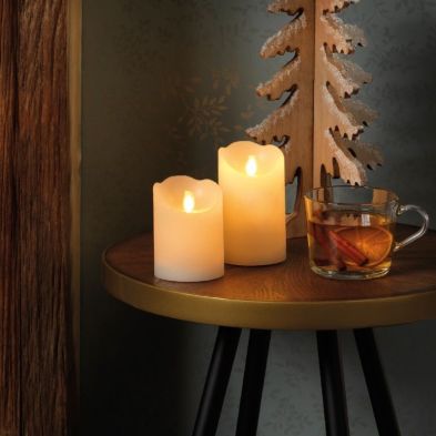 LED Wax Waving Candle 12.5cm - Cream