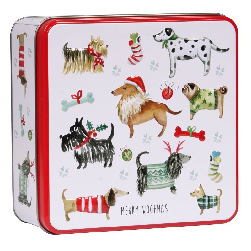 Grandma Wild's Embossed Merry Woofmas Tin with Biscuits 160g