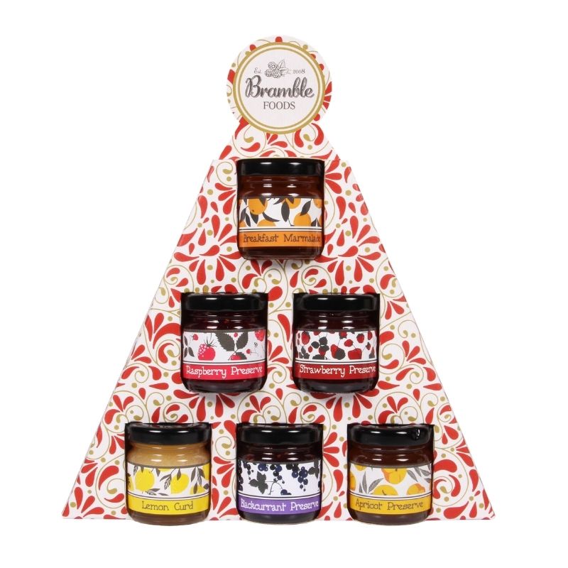Bramble Foods Sweet Mini Jar Christmas Tree Gift Set (6 Pots)