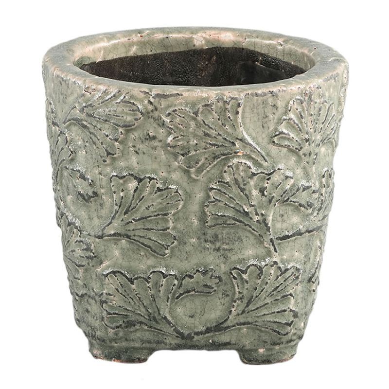 Serino Grey Ceramic Low Round Pot (XS)