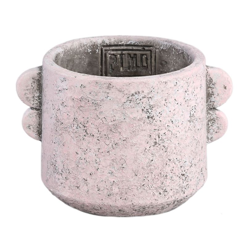 Joah Pink Cement Round Pot with Ears (XS) Indoor Plant Pots