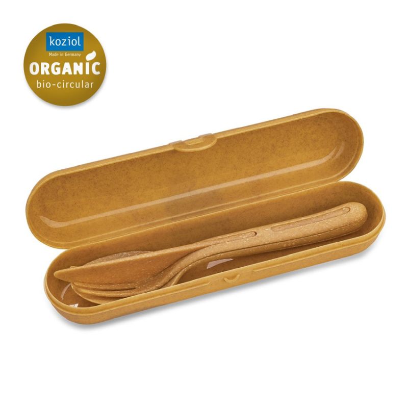 Klikk Cutlery Set + Case - Wooden Brown
