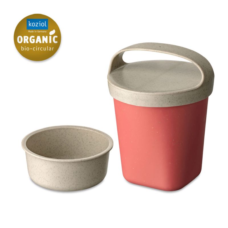 'Buddy' Snackpot with Lid & Insert 500ml - Coral
