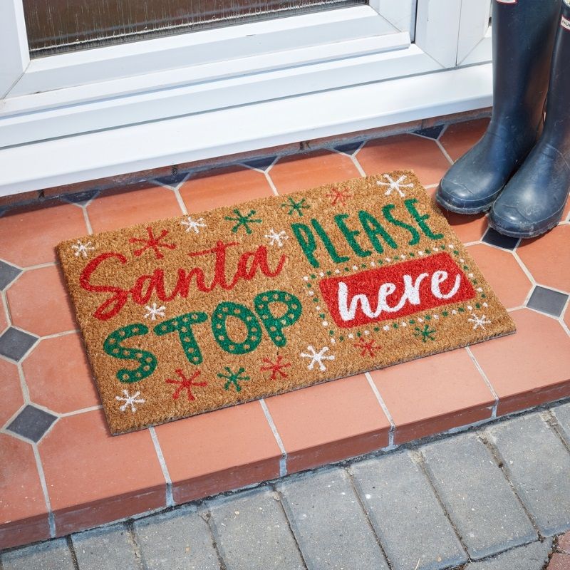 'Santa Please Stop Here' Doormatt (40x60cm)