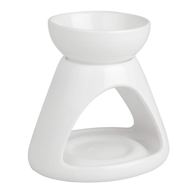 Ava May White Triangle Burner with Bowl