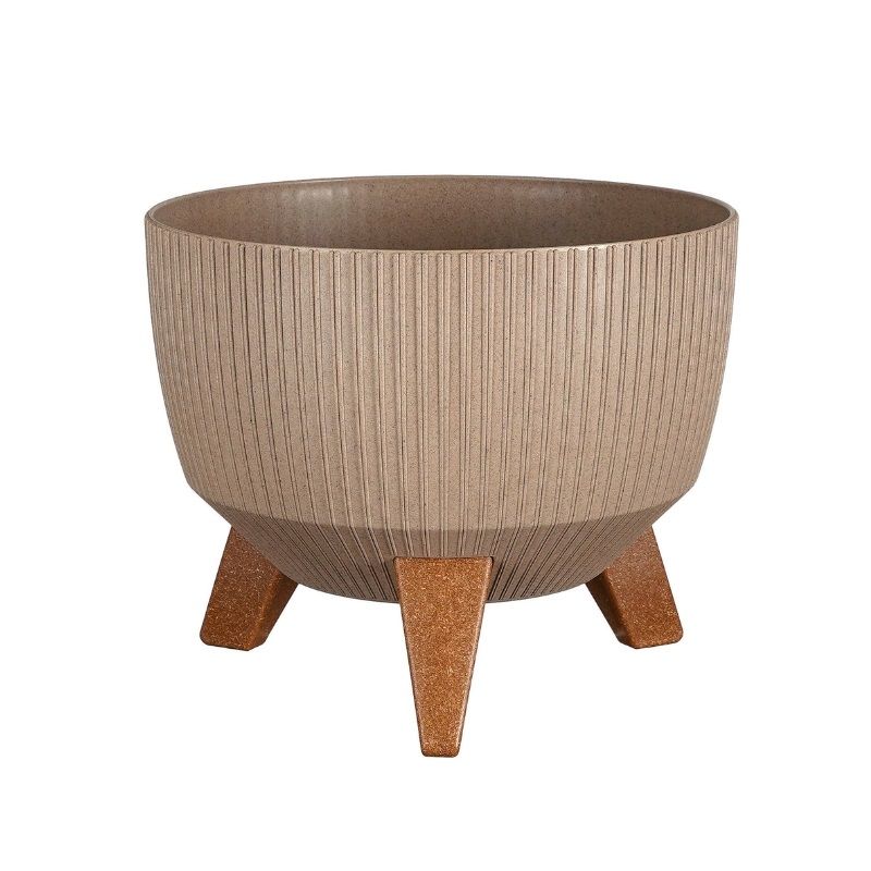 Edelman Doppio Bowl on Stand (15cm x 24cm) - Taupe
