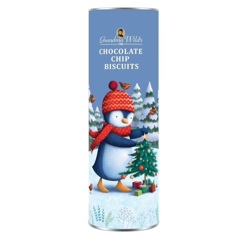 Grandma Wild's Penguin Tube with Chocolate Chip Biscuits 200g