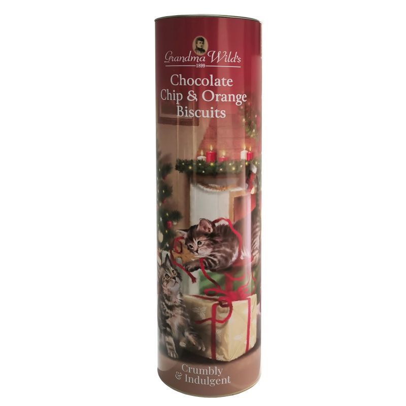 Grandma Wild's Playful Kittens Tube with Chocolate Chip & Orange Biscuits 200g