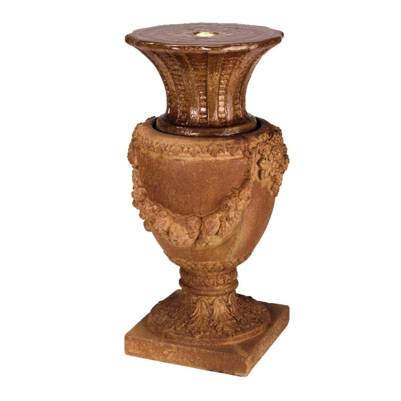 LED Rustic Jar Fountain 88cm - Rustic Brown