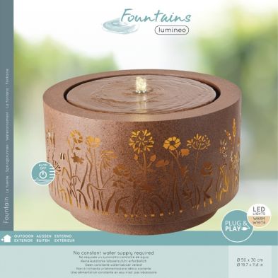 Rustic Floral Steel Water Fountain